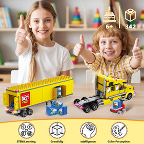 WEMEWEME City Delivery Truck STEM toy supports problem solving and motor skills.