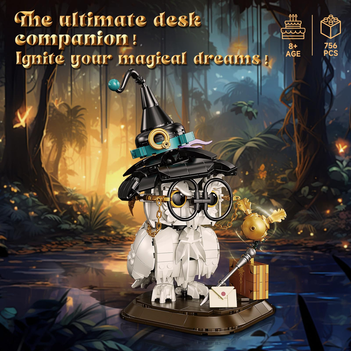 WEMEWEME Magic book and scepter highlight the owl's magical world.