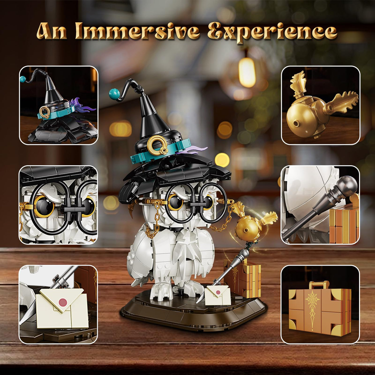 WEMEWEME Owl figure wearing glasses supports creative storytelling and display.