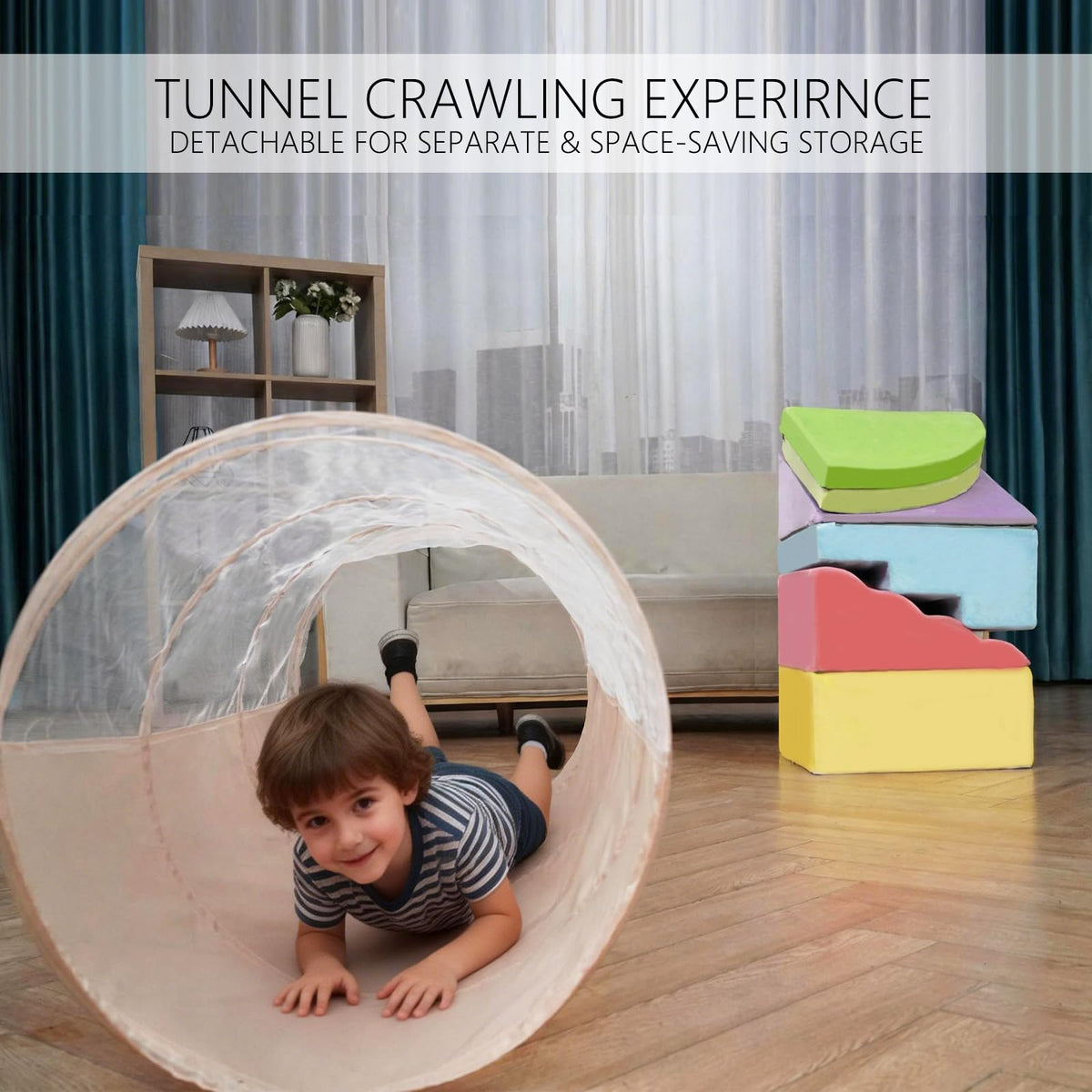 WENKIP soft fabric climber foam blocks promote safe exploration and balance during toddler play.