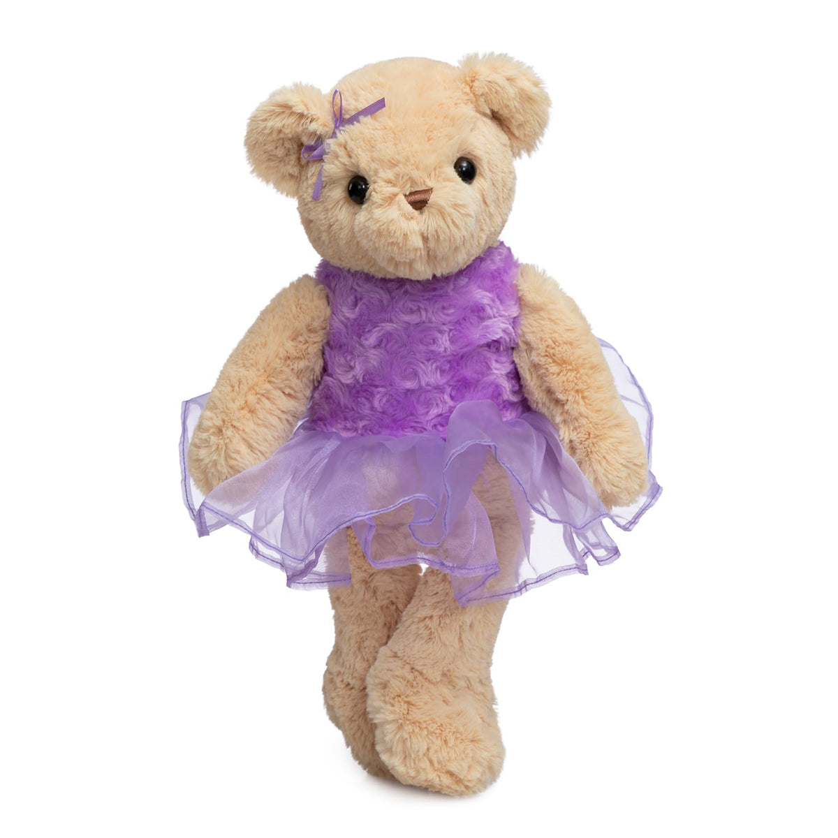 WENMOTDY ballerina bear wearing purple tutu skirt for play and display