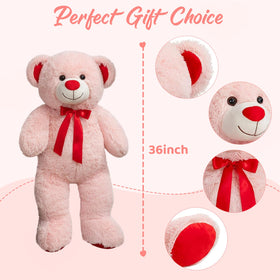 WENMOTDY 36inch teddy placed in a bedroom for decor and hugs.