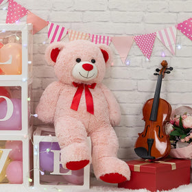 WENMOTDY bear red ear nose foot details highlight playful character and soft texture.