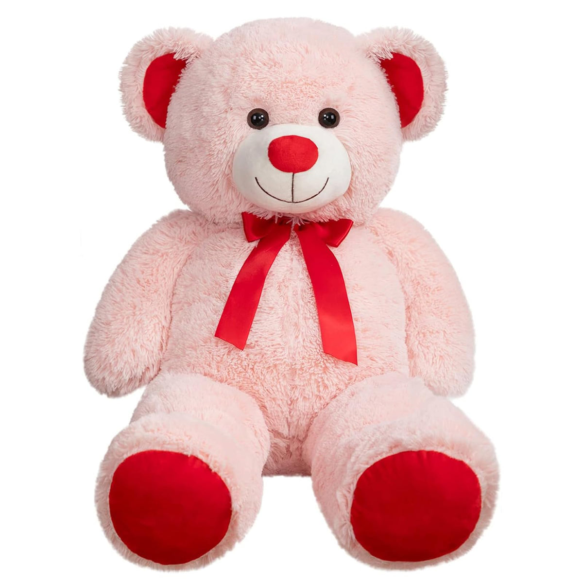 WENMOTDY BigTeddy bear 36inch pink front view for cozy cuddling and decorative charm.