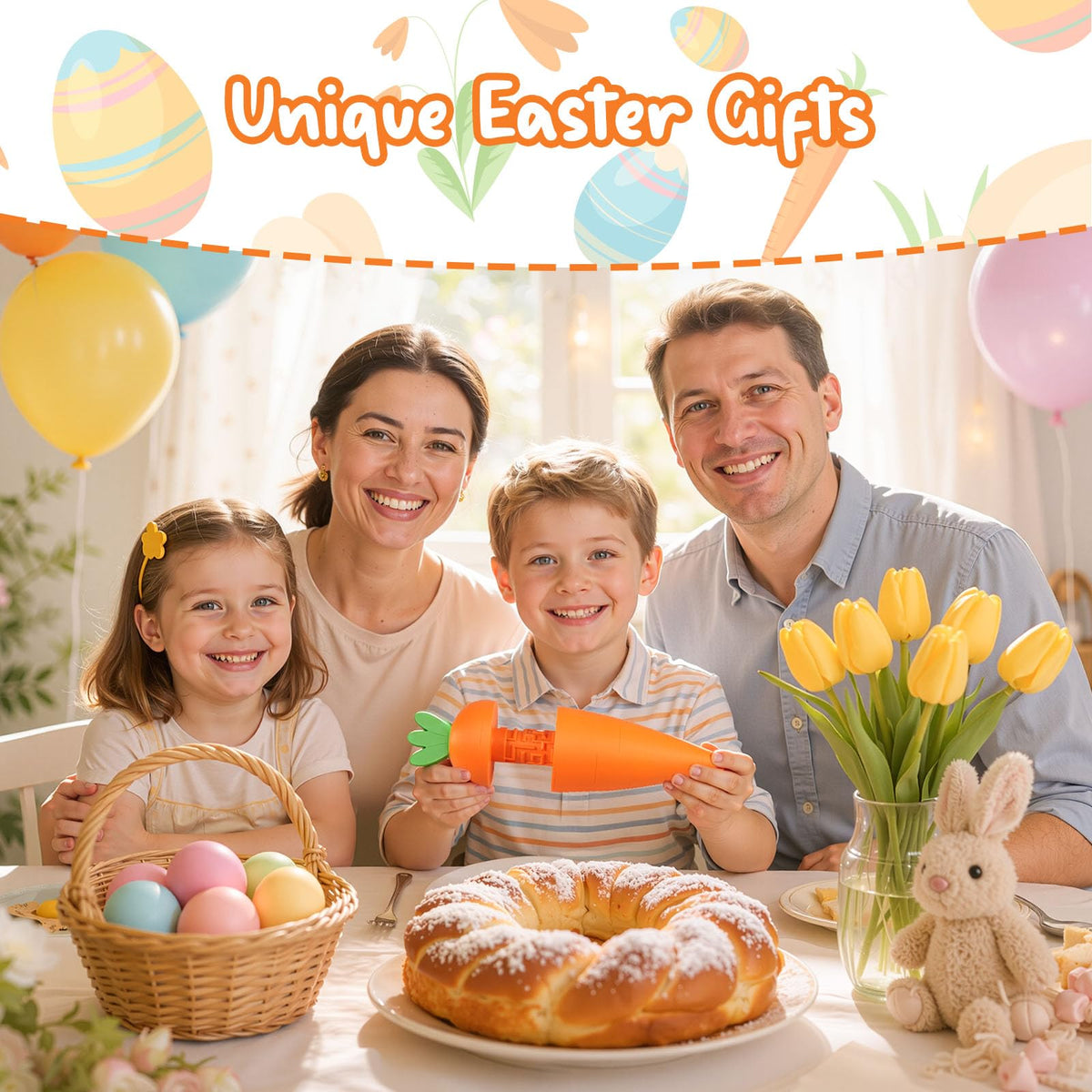 WenmthG carrot money box Easter scene enhances moments of gift giving.