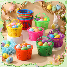 Wenqik Easter basket blue with handle sturdy and reusable for activities