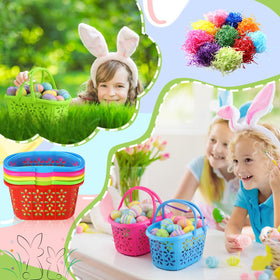Wenqik Easter grass confetti royal blue vivid filler for baskets and crafts