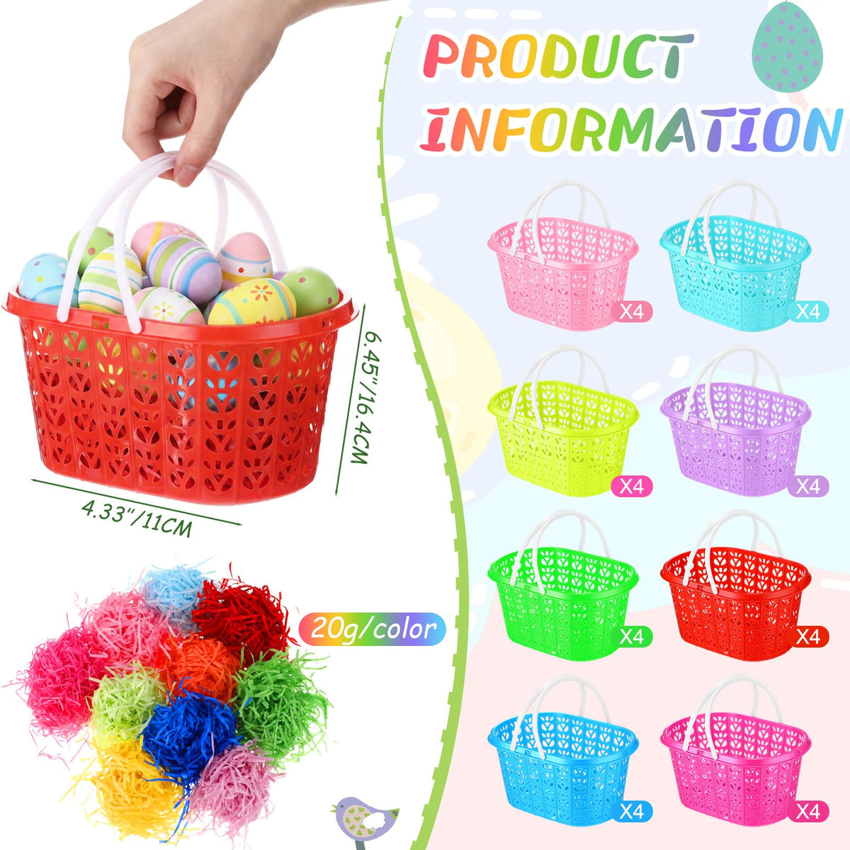 Wenqik Easter grass packs add colorful fillers for secure egg presentation