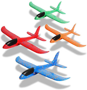 WenToyce foam airplane in glider mode showing stable outdoor flight