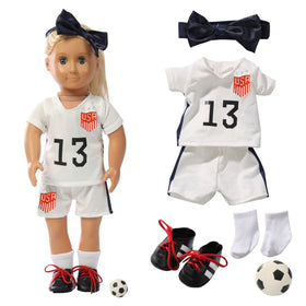 Wenzhuo 18-inch doll football set, easy-on design for quick dress-up.