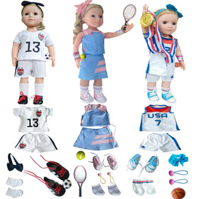 Wenzhuo football outfit for 18-inch dolls, ready for active play.