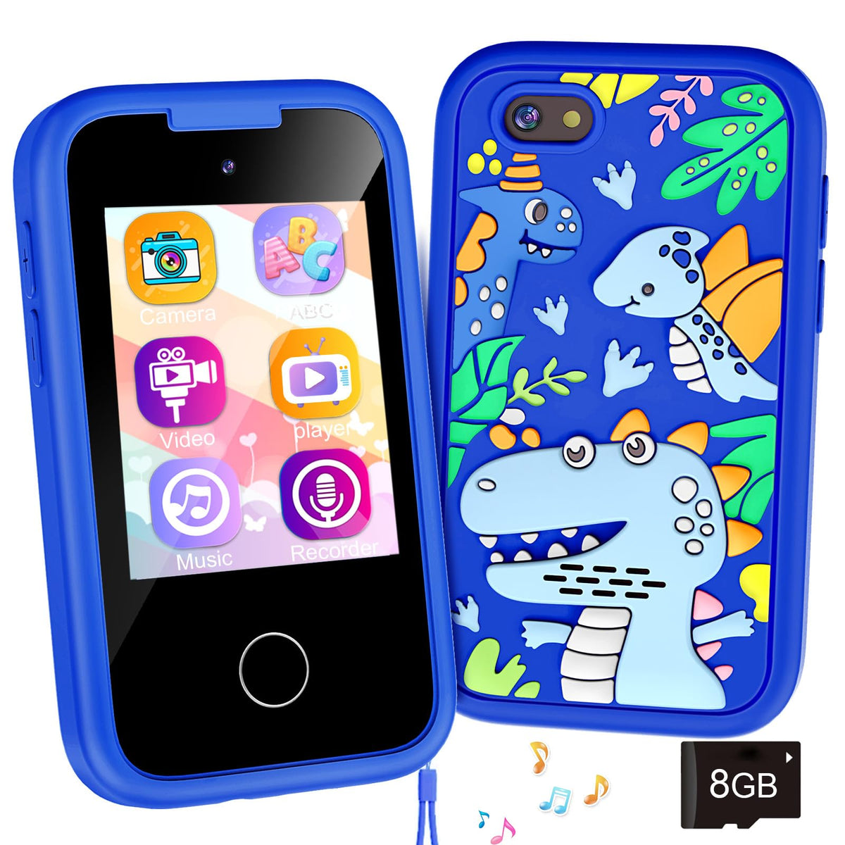 WEOLULI Kids Phone blue front view showing compact design for small hands