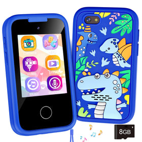WEOLULI Kids Phone blue front view showing compact design for small hands