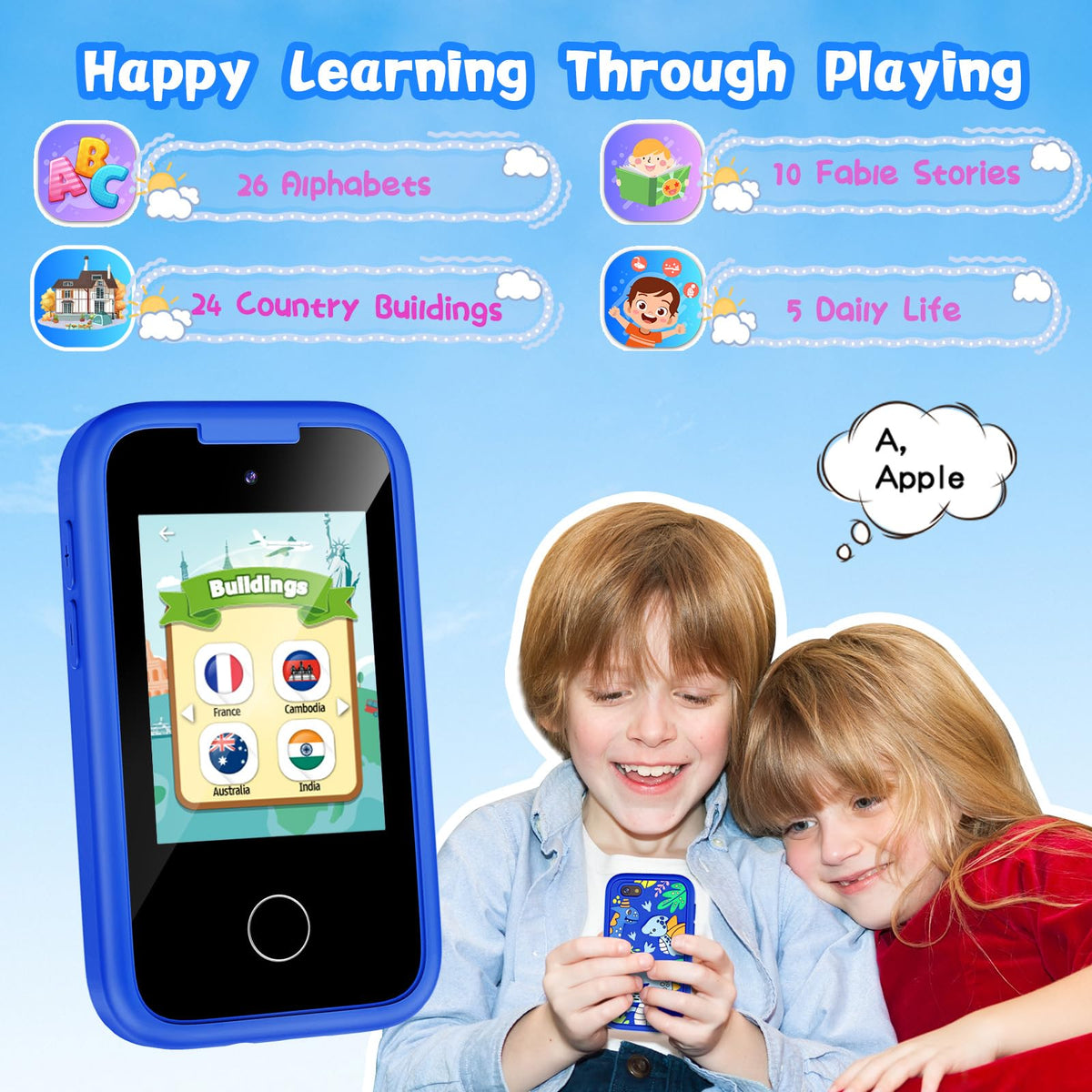 WEOLULI Kids Phone blue MP3 player offers music on the go