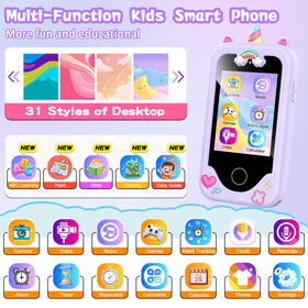 WEOLULI Kids Smart Phone child using it for education games.