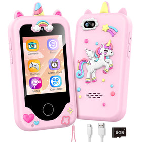 WEOLULI kids smart phone front view with compact, kid-friendly design.