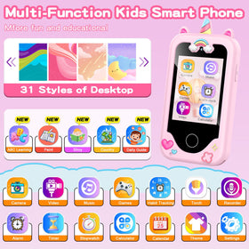 WEOLULI kids smart phone screen with activities supporting early learning.