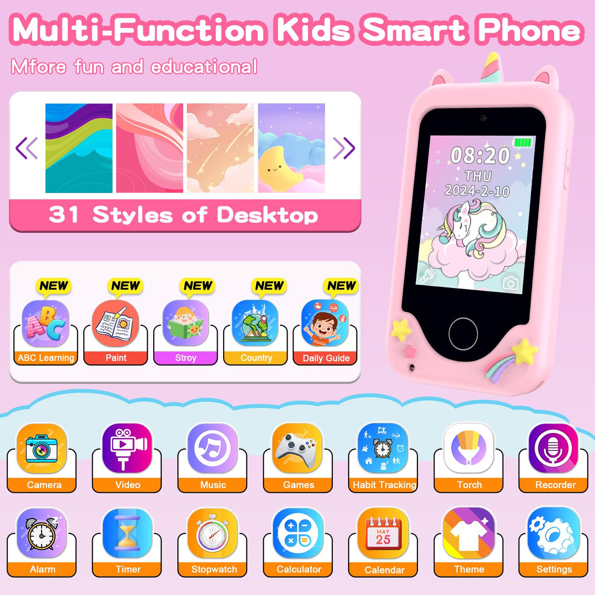 WEOLULI Kids Smart Phone selfie camera in action for playful photos and storytelling.