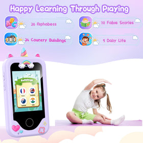 WEOLULI Kids Smart Phone selfie-mode scene promotes self-expression.