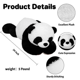 Wepop panda plush with embroidered face for endearing detail and hugs