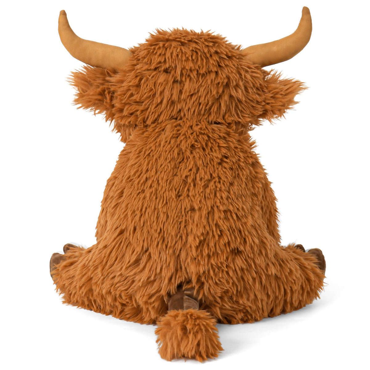 Wepop Highland Cow weighted plush, machine washable, easy cleaning routine.