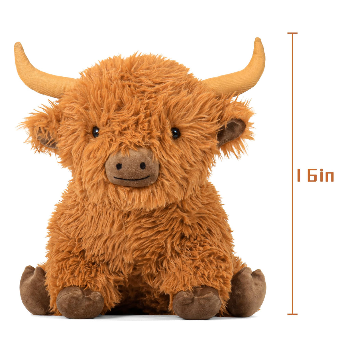 Wepop Highland Cow weighted plush, kid-friendly toy, perfect for gentle play and comfort.