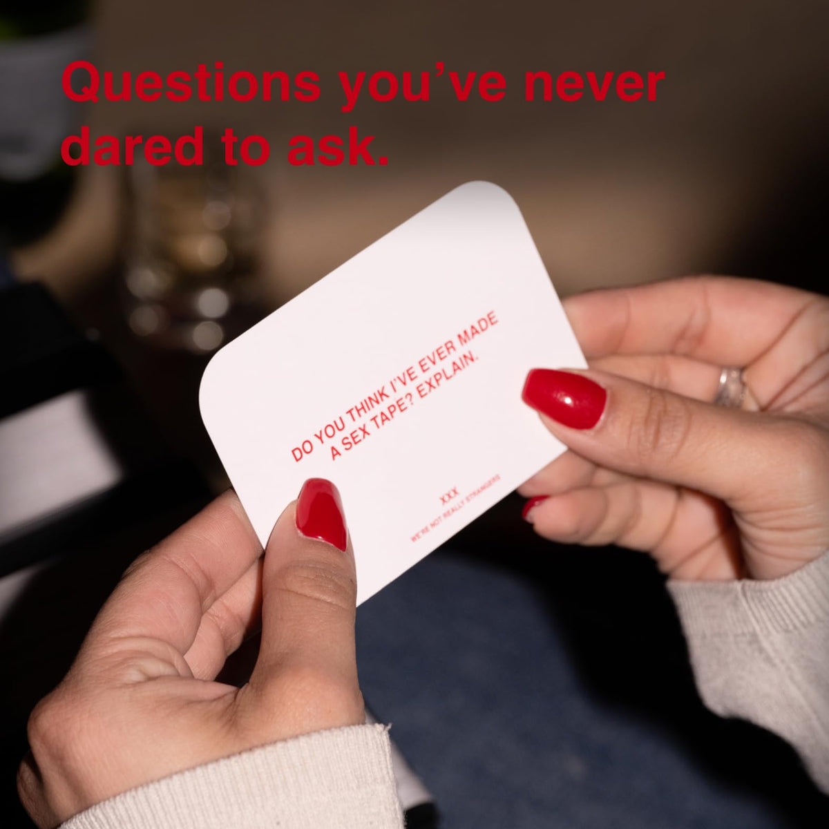 WE'RE NOT REALLY STRANGERS Adult Edition Final Card wraps up the game with a group moment