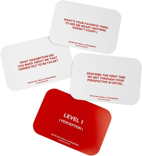 WE'RE NOT REALLY STRANGERS date night prompts in a neatly packaged box.