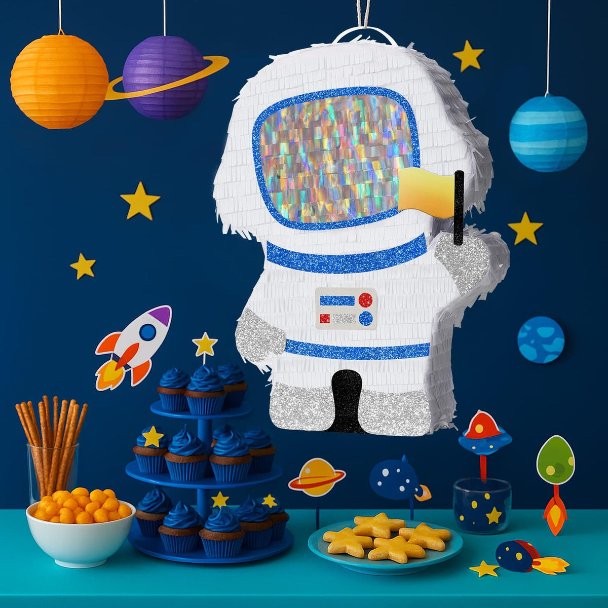 WERNNSAI Astronaut Pinata side view adds dynamic space vibe
