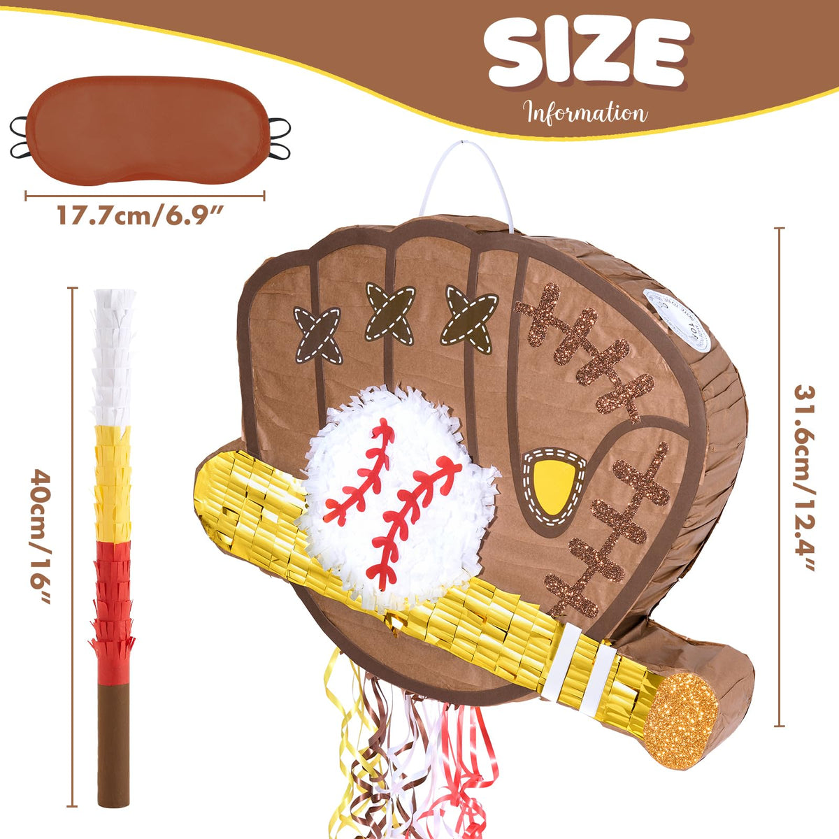 WERNNSAI baseball pinata hanging loop ready for display