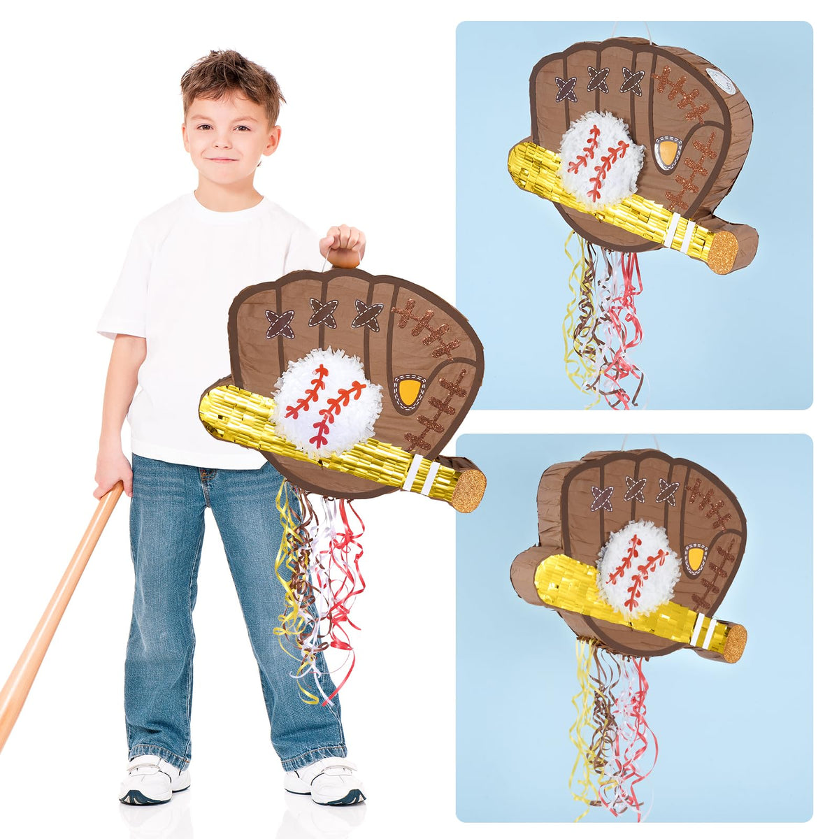 WERNNSAI baseball pinata size shot shows generous space for treats