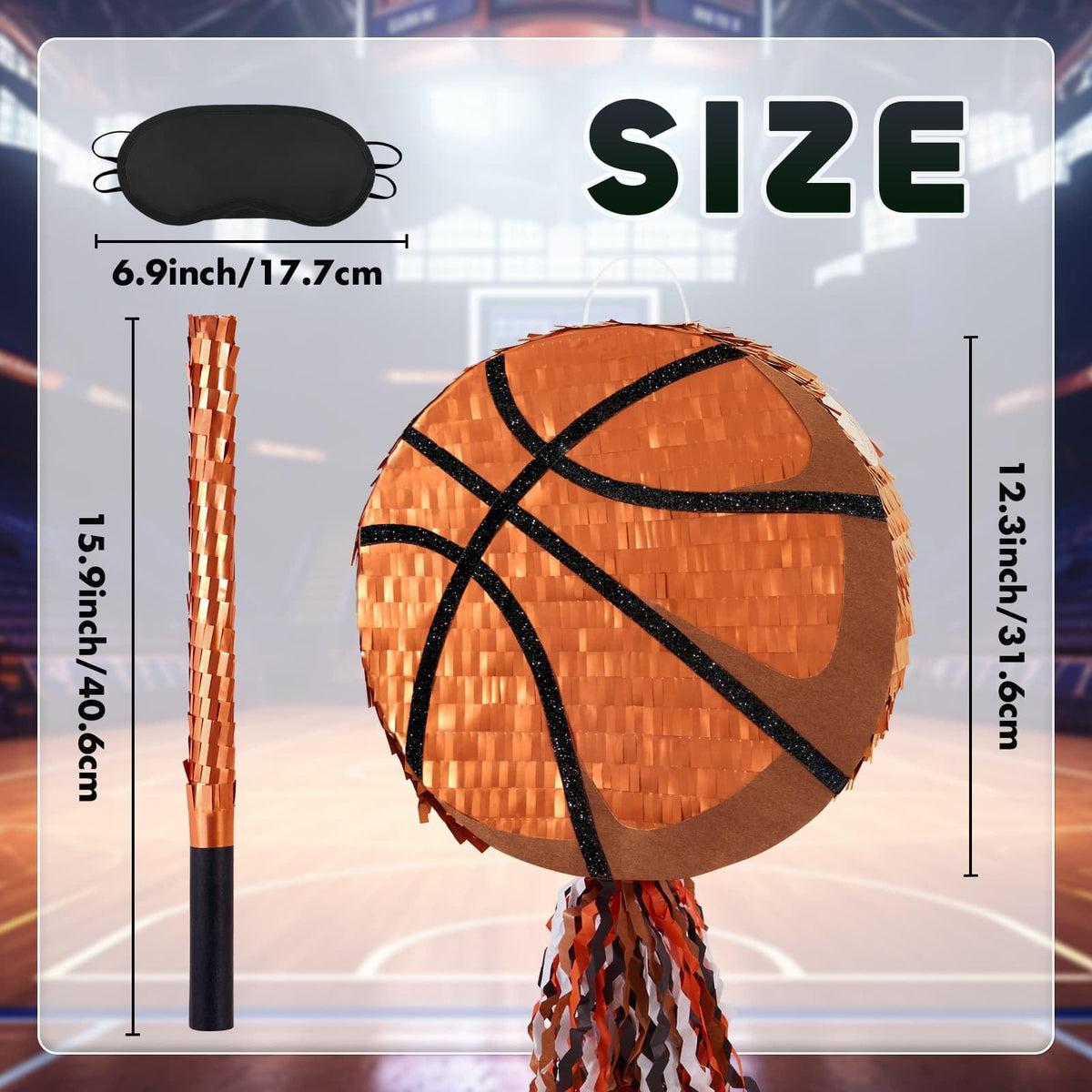 WERNNSAI basketball pinata in bright colors enhances sports party decor