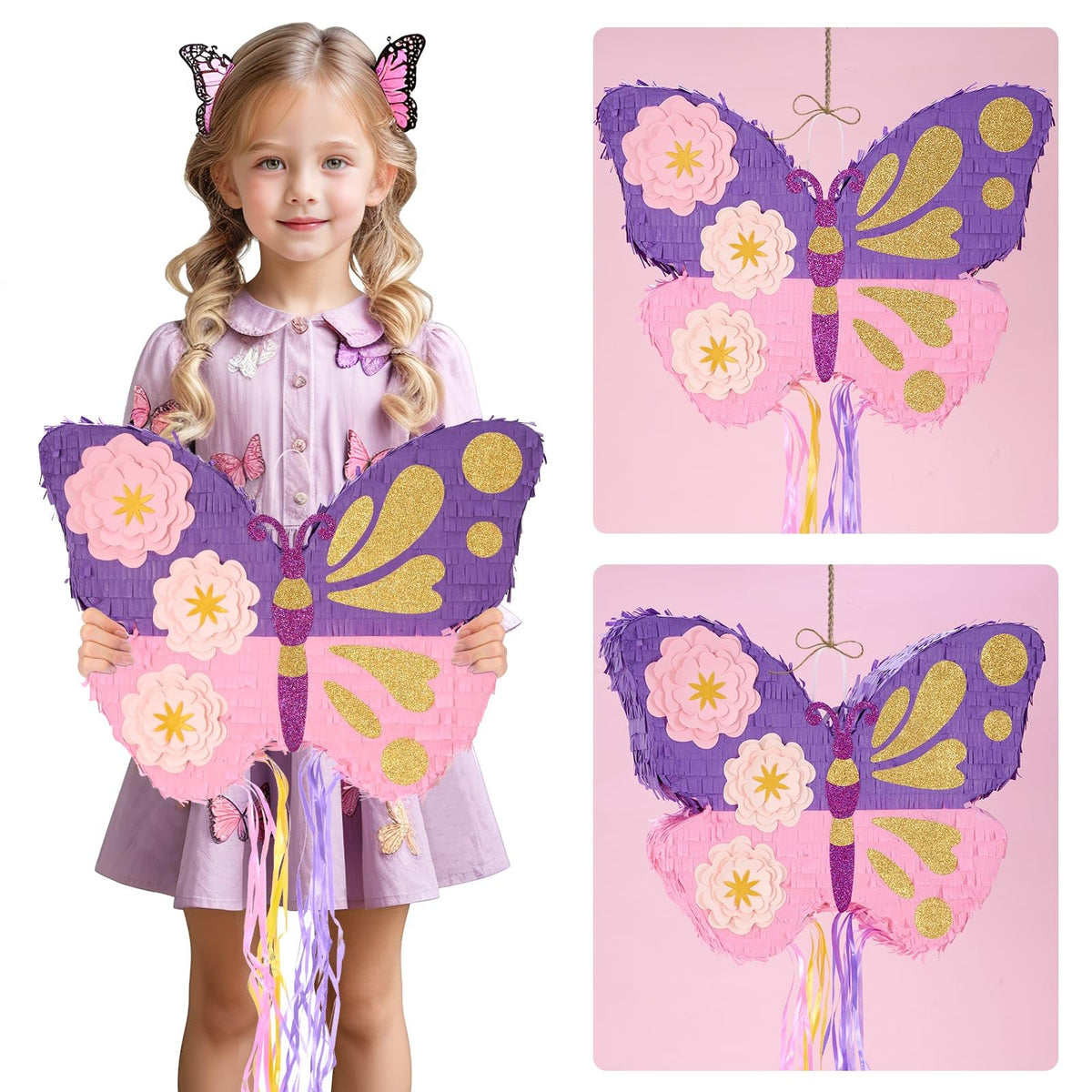 WERNNSAI butterfly pinata dimensions 16.4 x 12.4 inches for parties