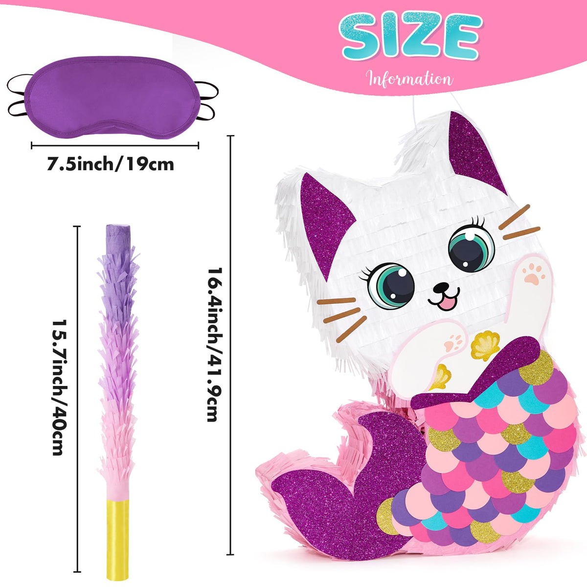 WERNNSAI cat mermaid pinata stickers decorate the display and spark joy.