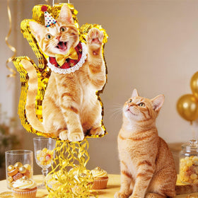 Durable corrugated paper construction of the WERNNSAI cat piñata