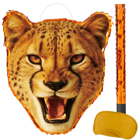 WERNNSAI Cheetah Piñata front view for jungle party decor.