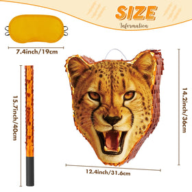 WERNNSAI Cheetah Piñata rear view showing shape.