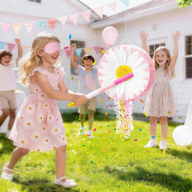 WERNNSAI Daisy Flower Pinata blindfold included for instant party fun.