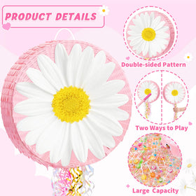 WERNNSAI Daisy Flower Pinata pre made filling hole for easy setup and filling.