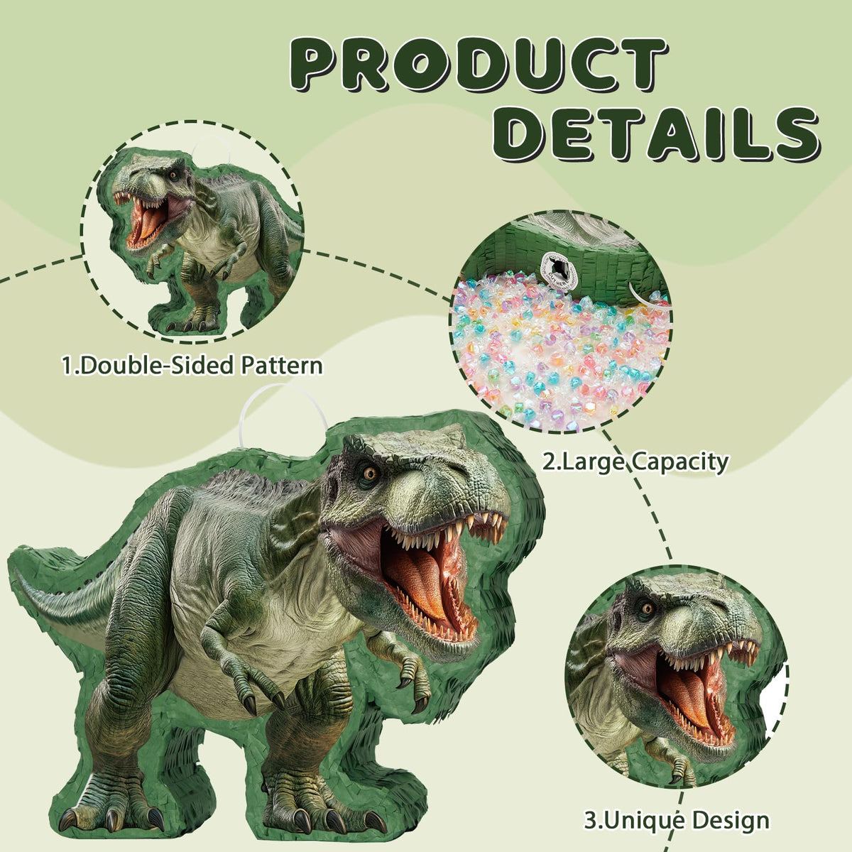WERNNSAI dinosaur pinata hanging loop enables quick setup for games