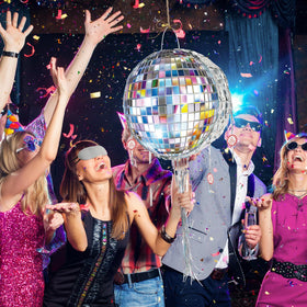WERNNSAI disco ball pinata batting stick ready for a fun game
