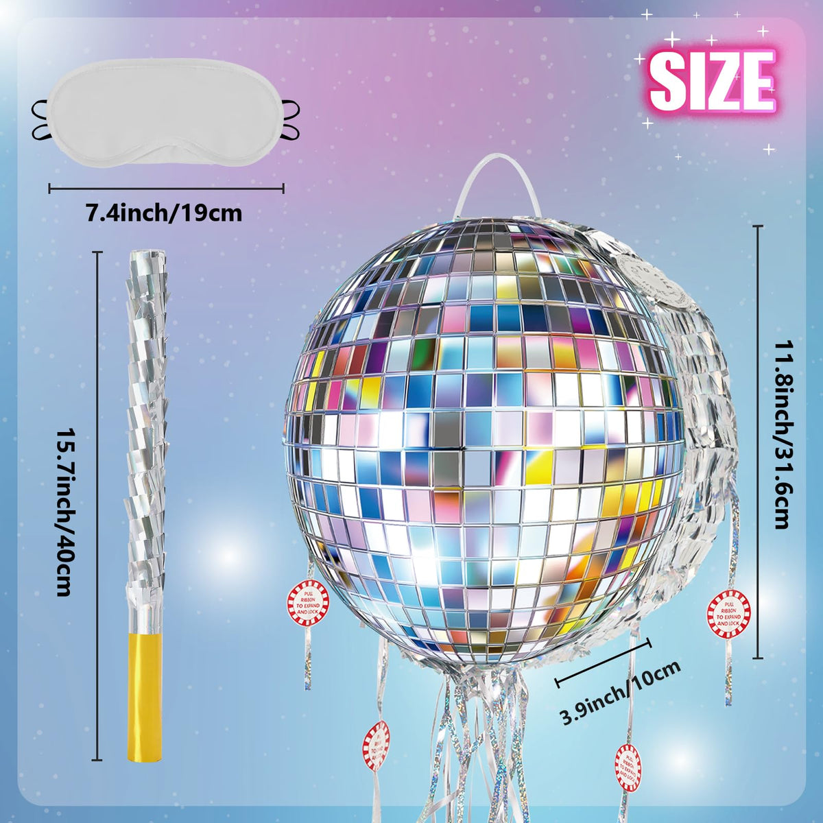 WERNNSAI disco ball pinata thick corrugated paper body for durability