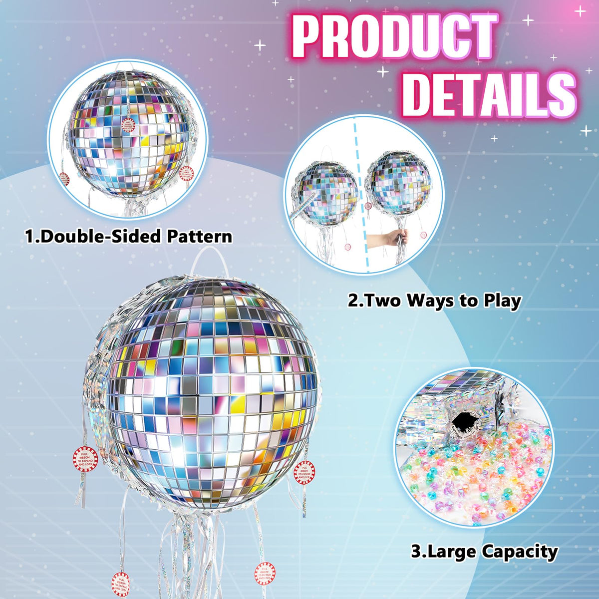 WERNNSAI disco ball pinata hanging ring for easy setup