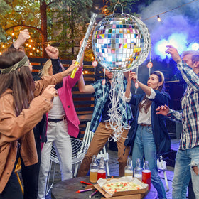 WERNNSAI disco ball pinata mirror sequin decor adds glittering ambiance