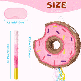 WERNNSAI pink donut pinata hanging loop, ready for festive party use.