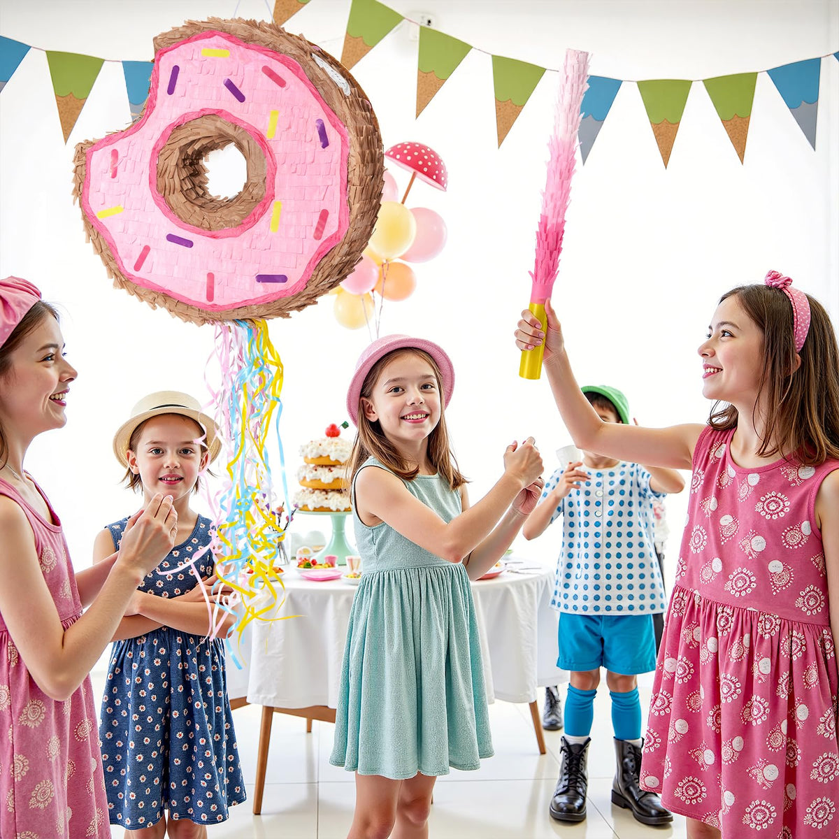 WERNNSAI pink donut pinata suited for parties, dessert tables, and photos.