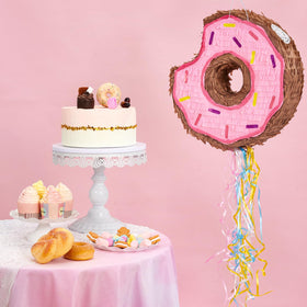 WERNNSAI donut pinata pull-string design, easy to fill and fun to play.