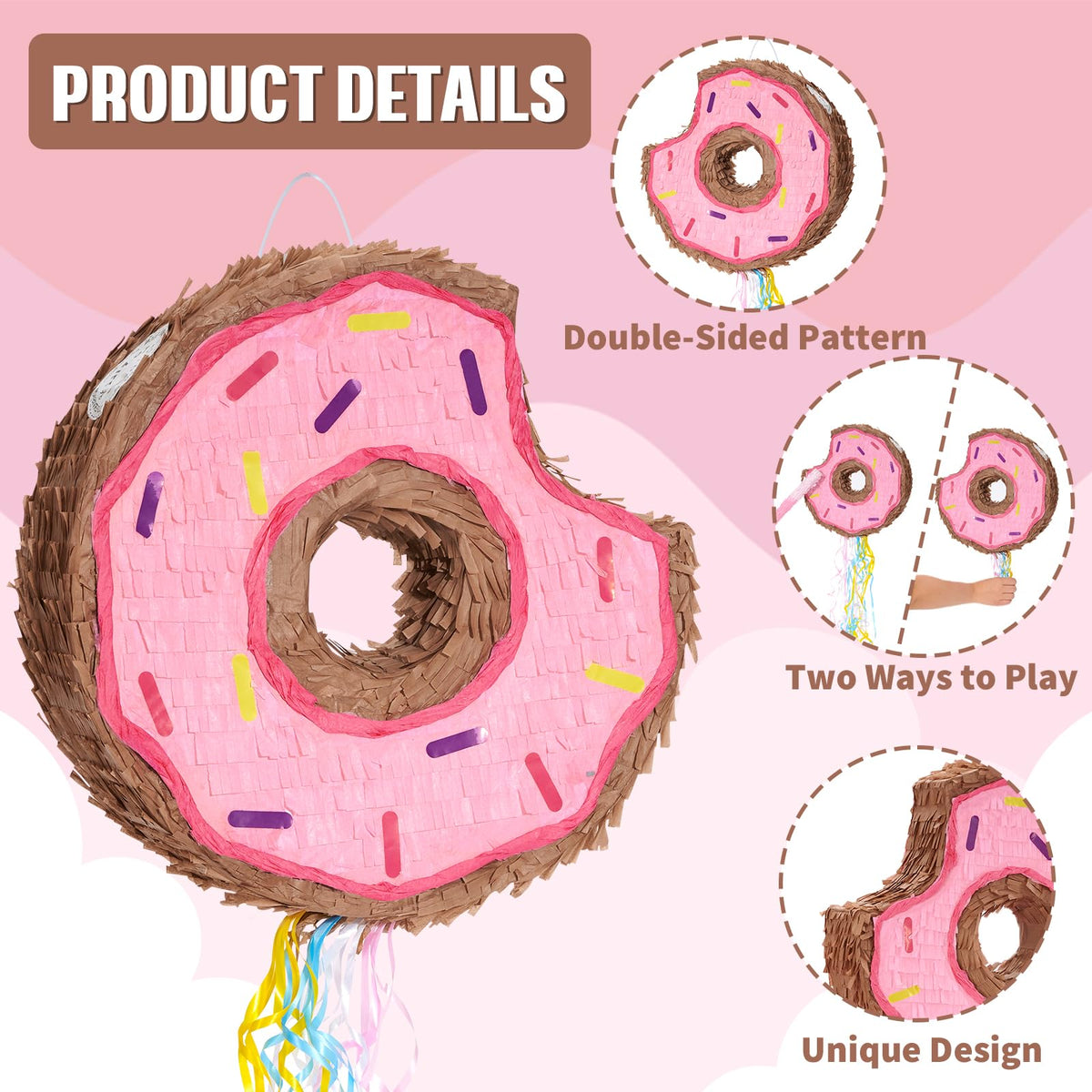 WERNNSAI thick corrugated-paper pinata, durable for lively birthday celebrations.