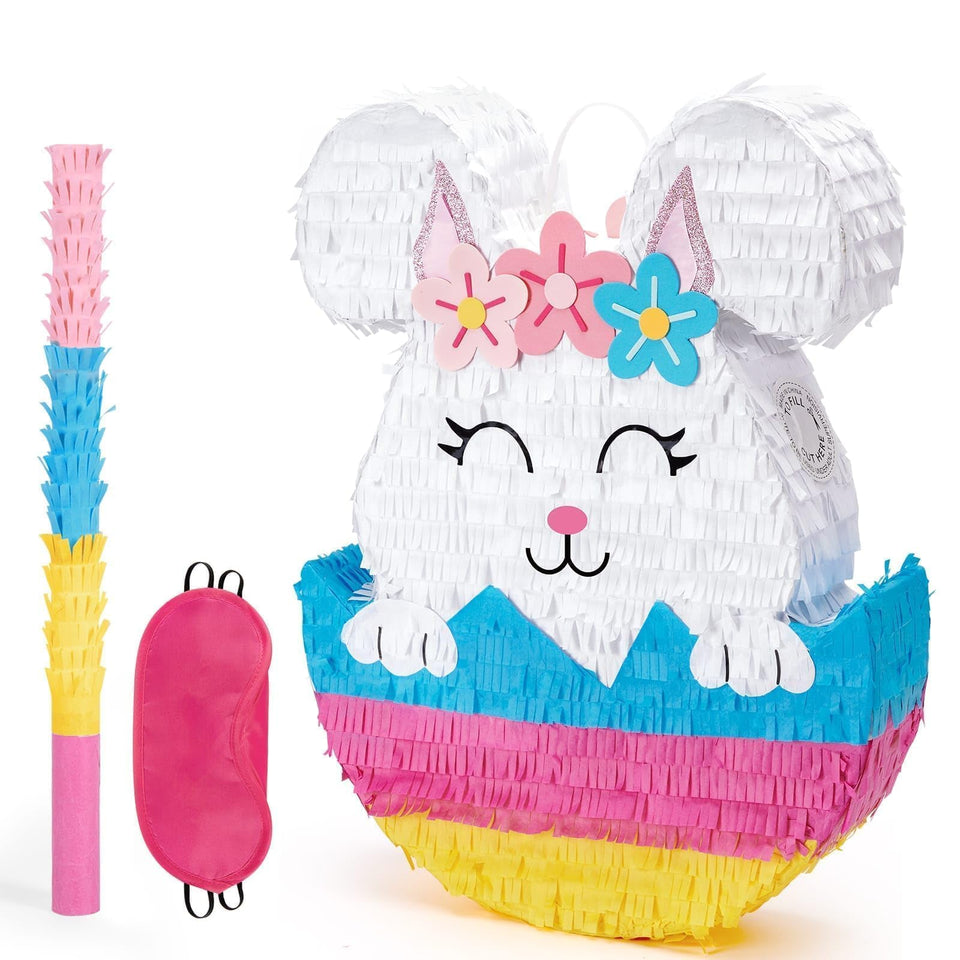 WERNNSAI Easter Bunny Piñata front view adds festive spring décor for parties