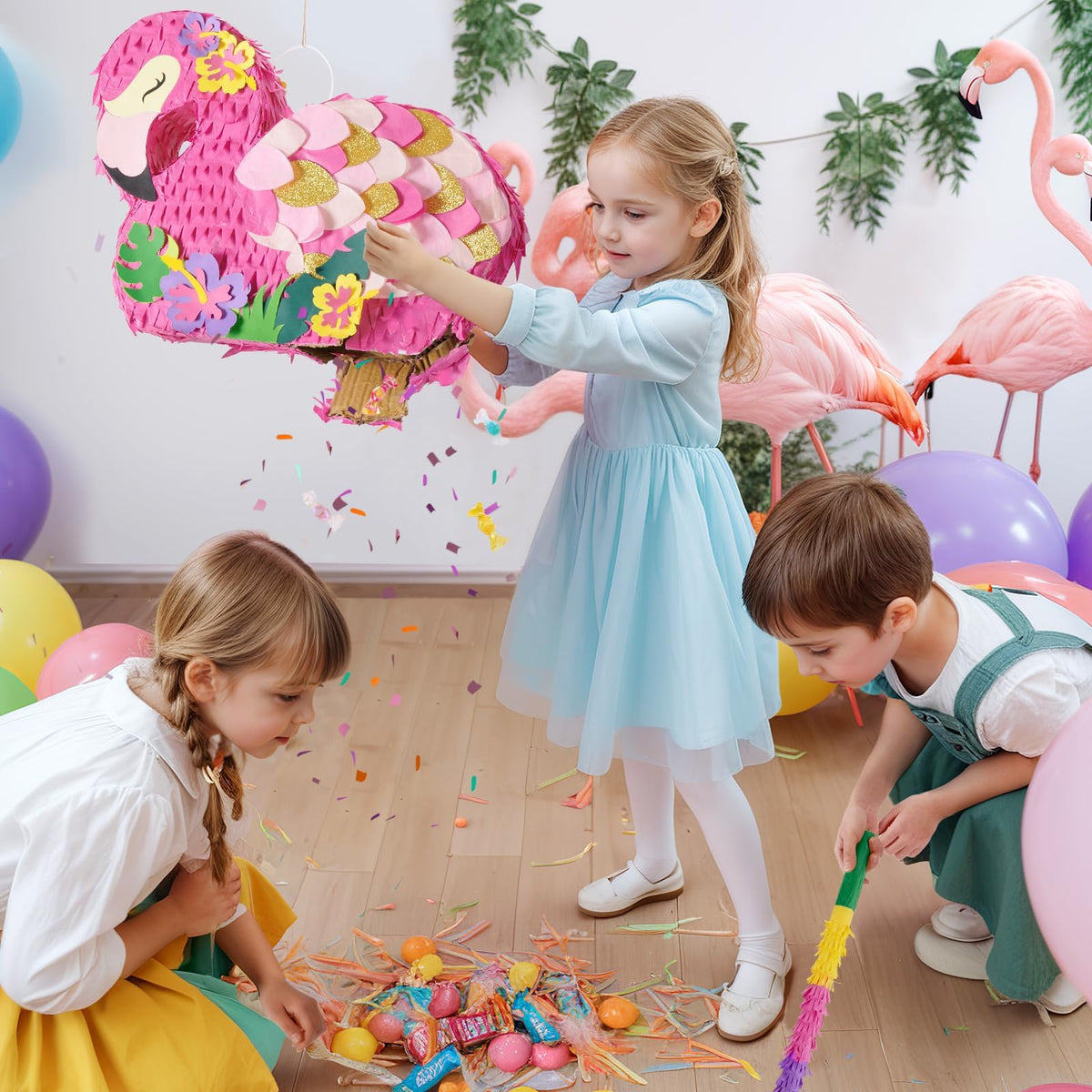 WERNNSAI Flamingo party photo prop captures tropical moments.